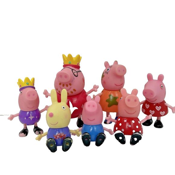 Vintage Peppa Pig Lot 2003 Friends Family Toy Mini Figures King Muddy Puddles - Picture 1 of 12